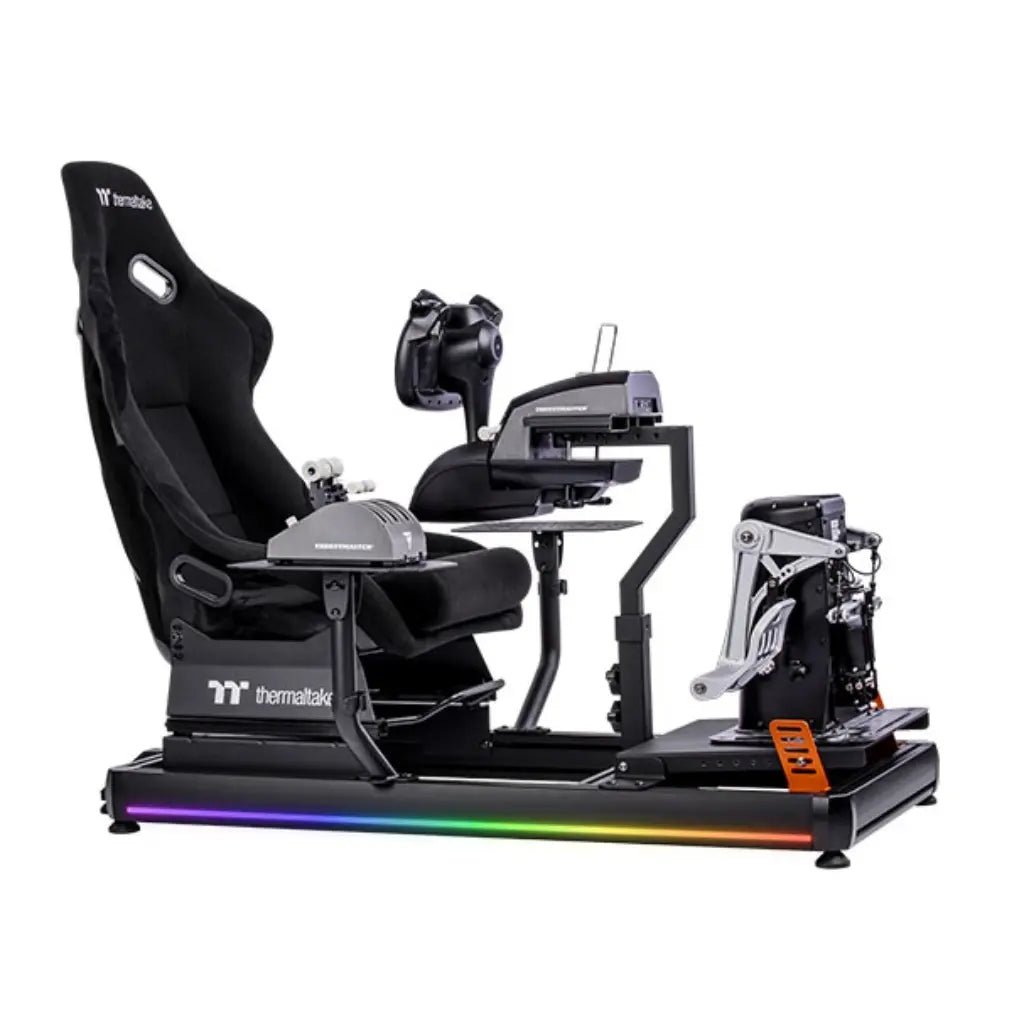 Thermaltake GF500 Flight Simulator Cockpit with RGB Gaming Seat and Black Aluminum Frame