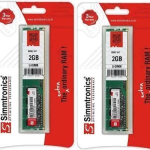 Simmtronics 2GB DDR2 667MHz Desktop RAM Memory Module - Pack of 2 with 3-Year Warranty