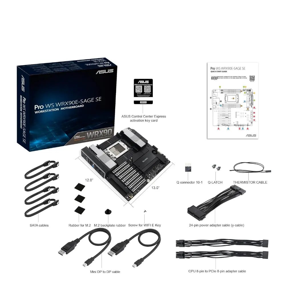 ASUS Pro WS WRX90E-SAGE SE AMD WRX90 Chipset sTR5 Socket DDR5 EEB Workstation Motherboard