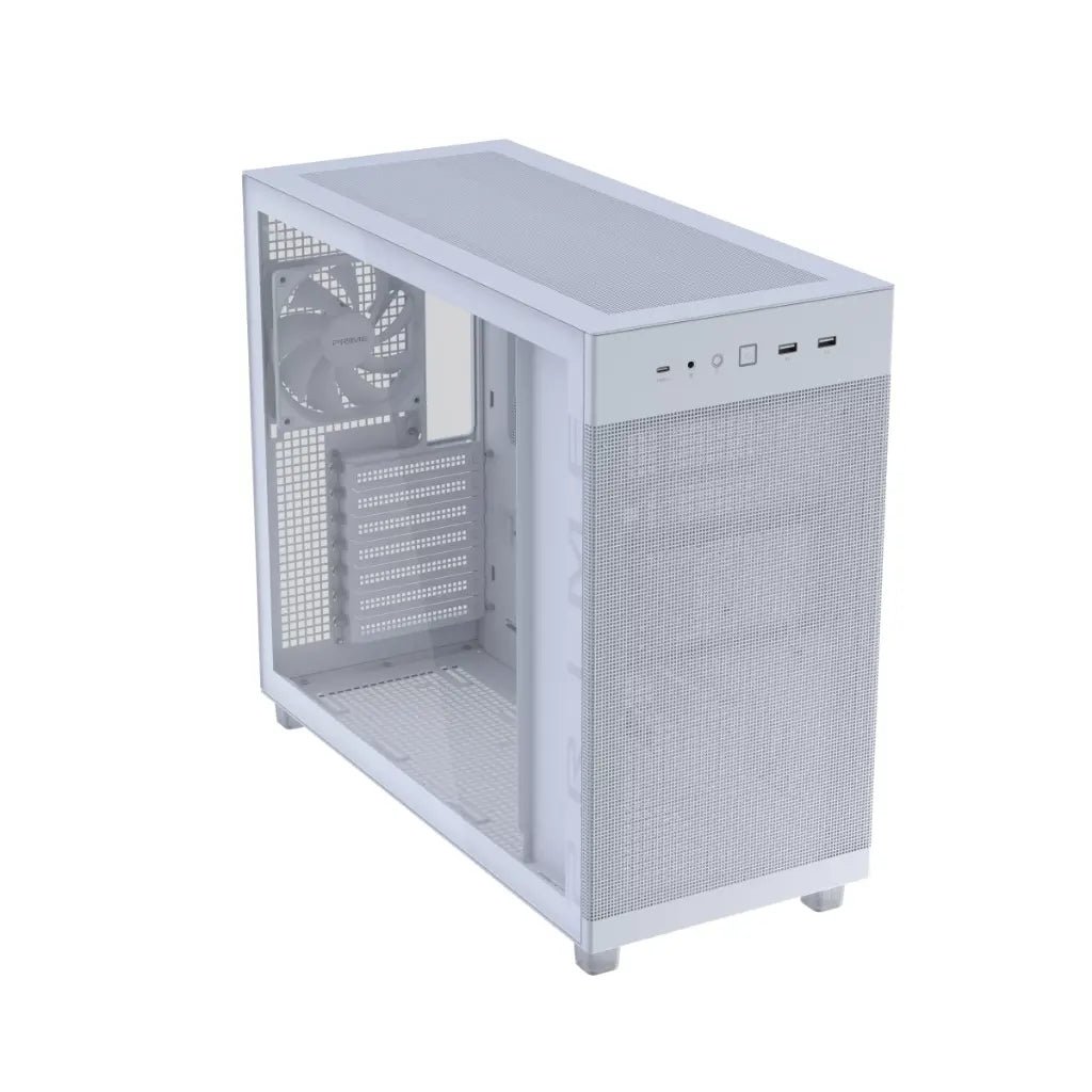 ASUS Prime AP303 White ATX Mid-Tower PC Case with Tempered Glass and 360mm Radiator Support