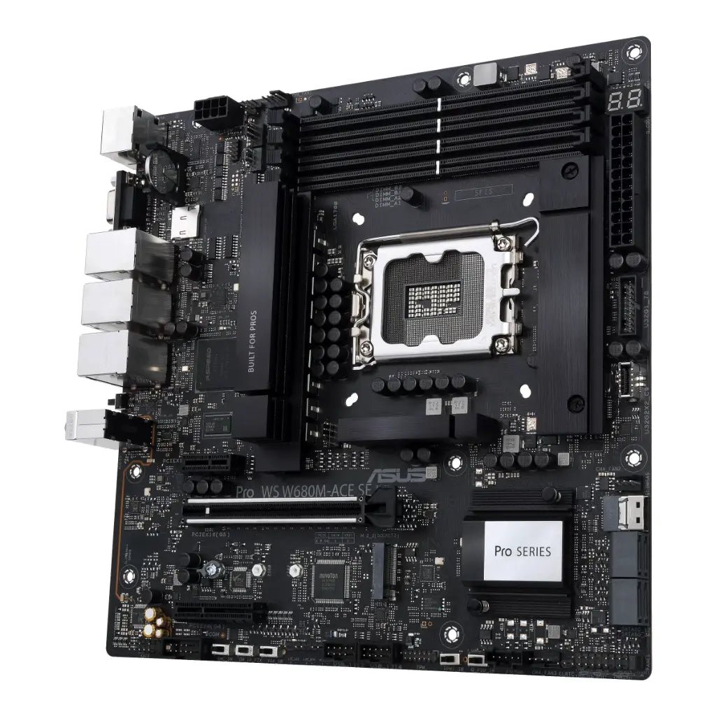 ASUS Pro WS W680M-ACE SE Intel W680 LGA1700 DDR5 Micro-ATX Workstation Motherboard with ECC Memory Support
