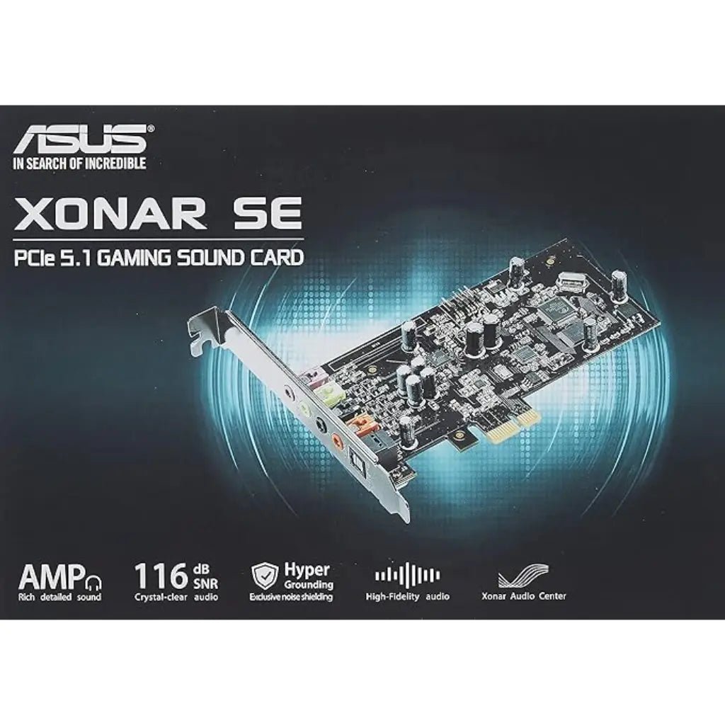 ASUS Xonar SE 5.1 Channel PCIe Gaming Sound Card with 192kHz/24-bit Hi-Res Audio Support