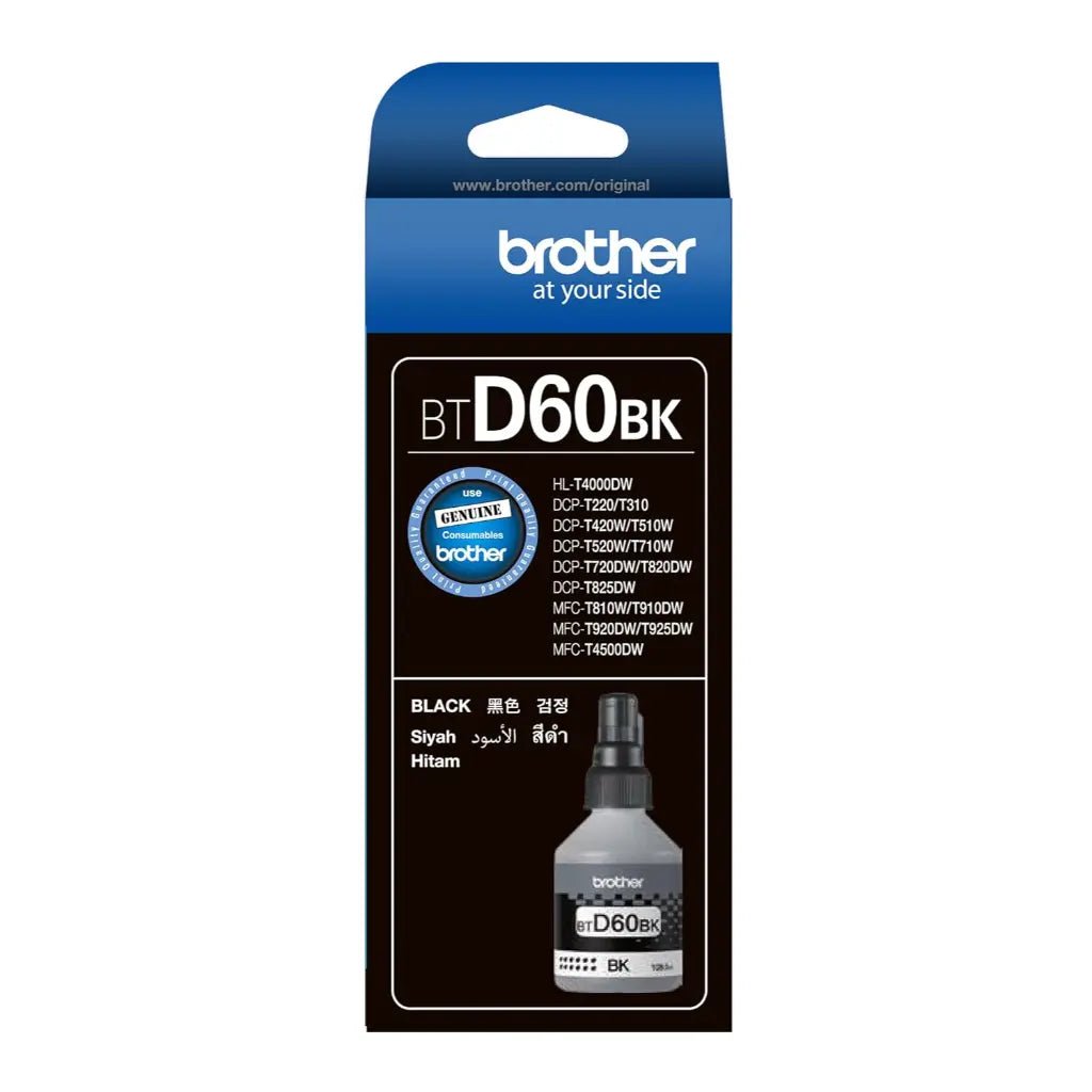 Brother BT-D60BK Ultra High Yield Black Ink Refill Bottle (108ml) for DCP-T and MFC-T Series Printers
