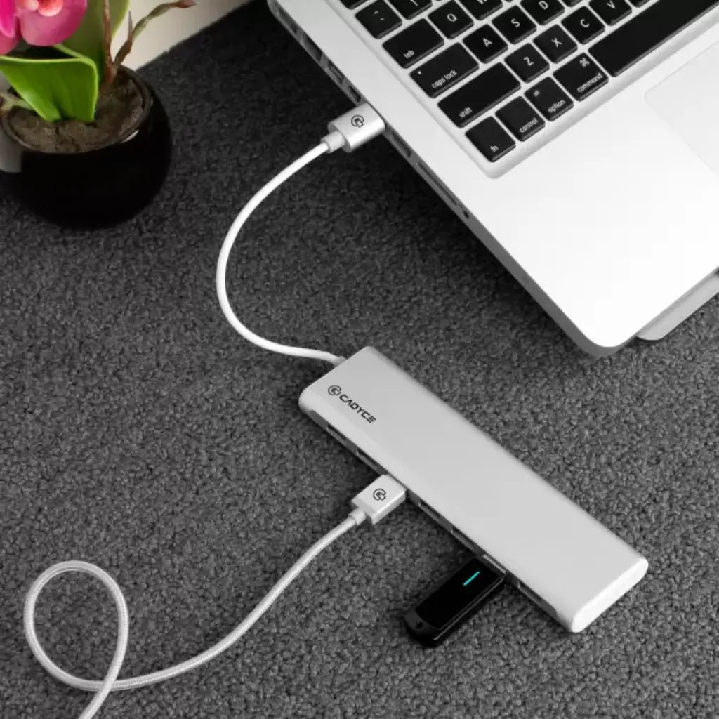 Cadyce CA-U10H USB 2.0 10-Port High-Speed Data Hub with External Power Adapter
