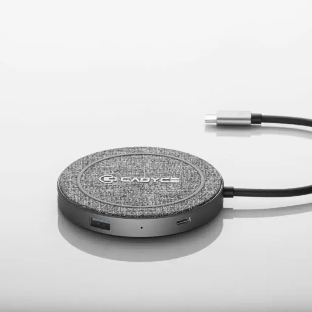 Cadyce CA-WCHP USB-C Multi-Port Docking Station with Integrated Qi Wireless Charging Pad