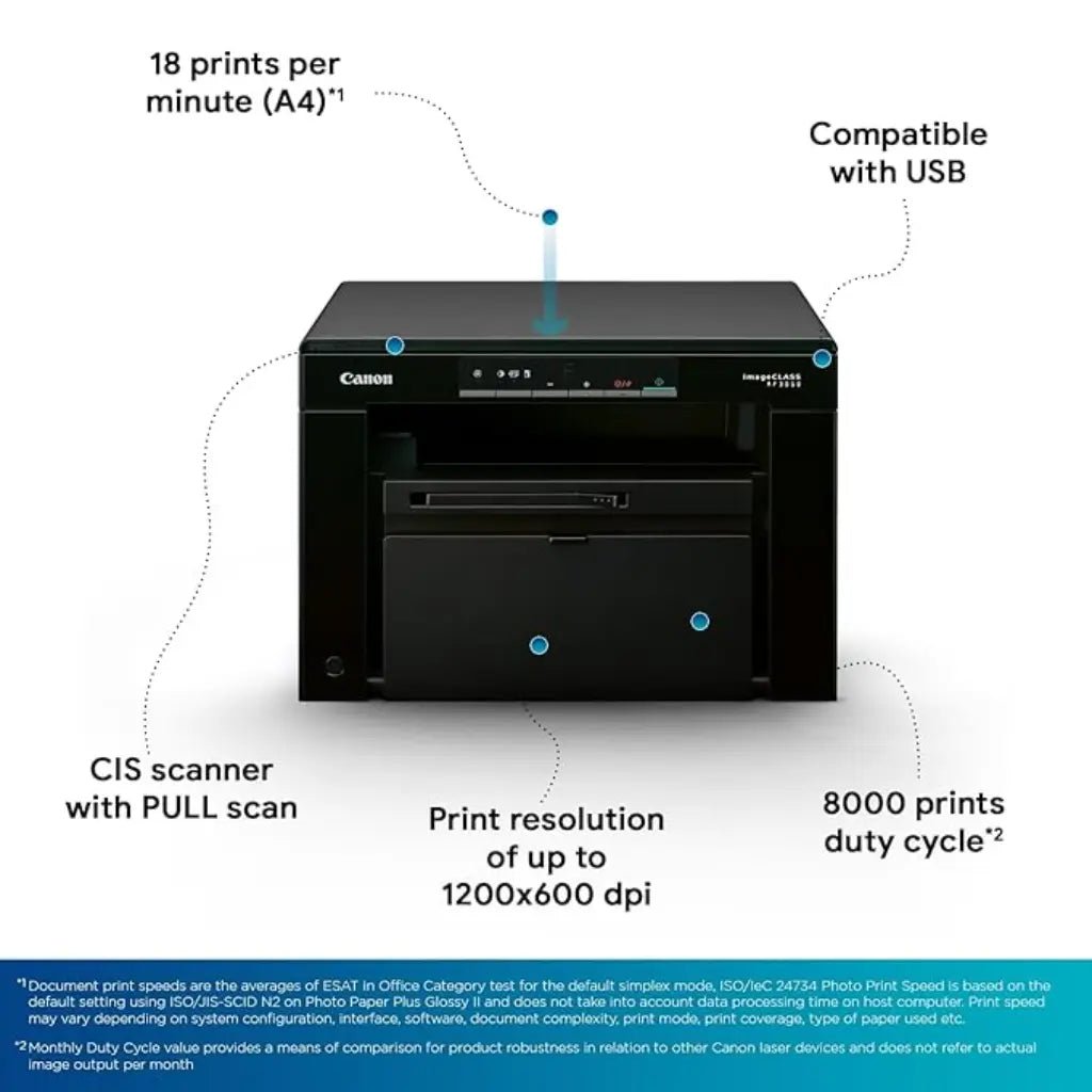 Canon imageCLASS MF3010 All-in-One Monochrome Laser Printer with Compact Design