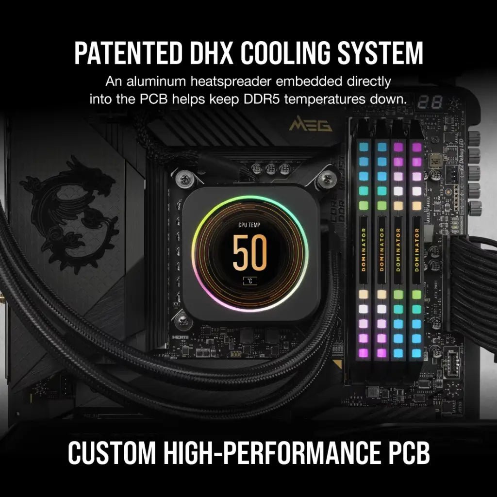Corsair Dominator Platinum RGB 32GB (2x16GB) DDR5 7000MHz CL34 High-Performance Desktop Memory Kit - Black