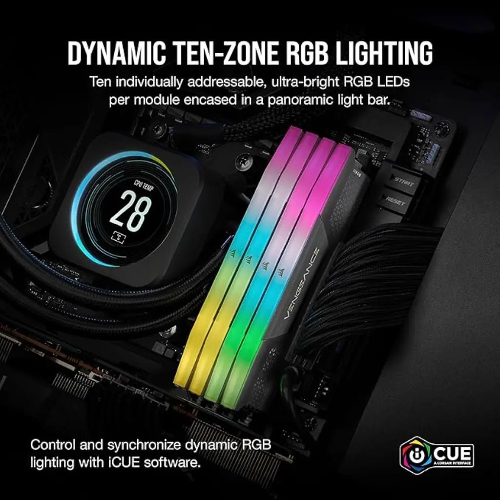 Corsair Vengeance RGB 96GB (2 x 48GB) DDR5 6000MHz CL30 Desktop Memory Kit