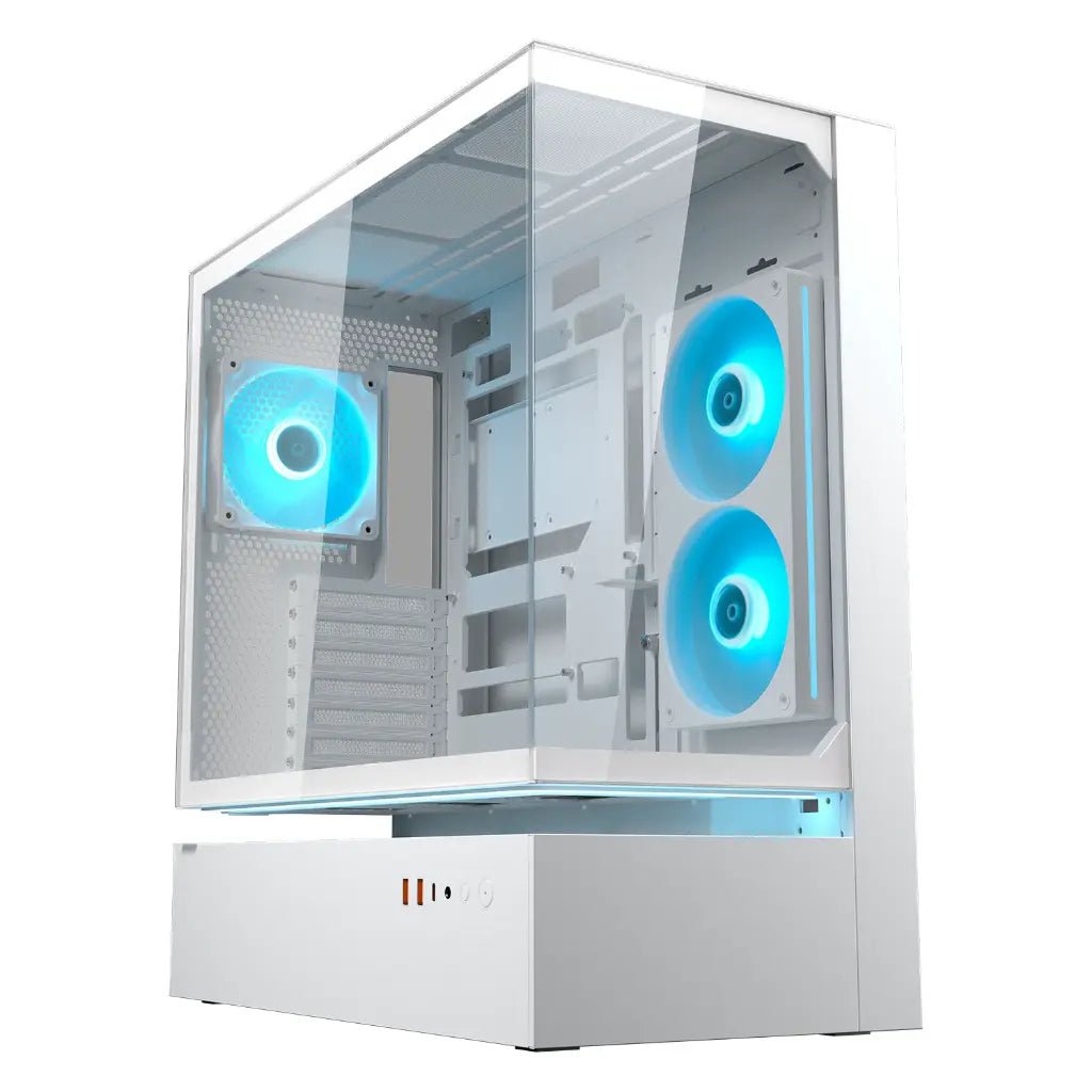 Cougar CFV235 White ATX Mid-Tower Gaming Case with Tempered Glass and Central Floating Ventilation