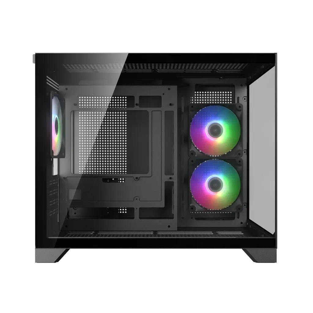 Cougar FV150 Mini RGB Dual Chamber Tempered Glass Mini Tower PC Case - Black