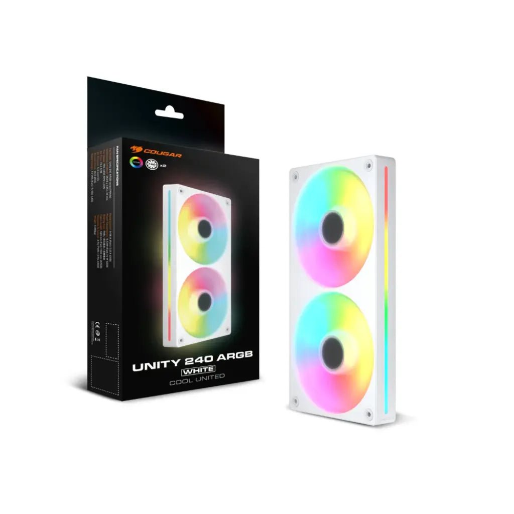 Cougar Unity240 RW ARGB 240mm Reverse Blade PWM Case Fan - White