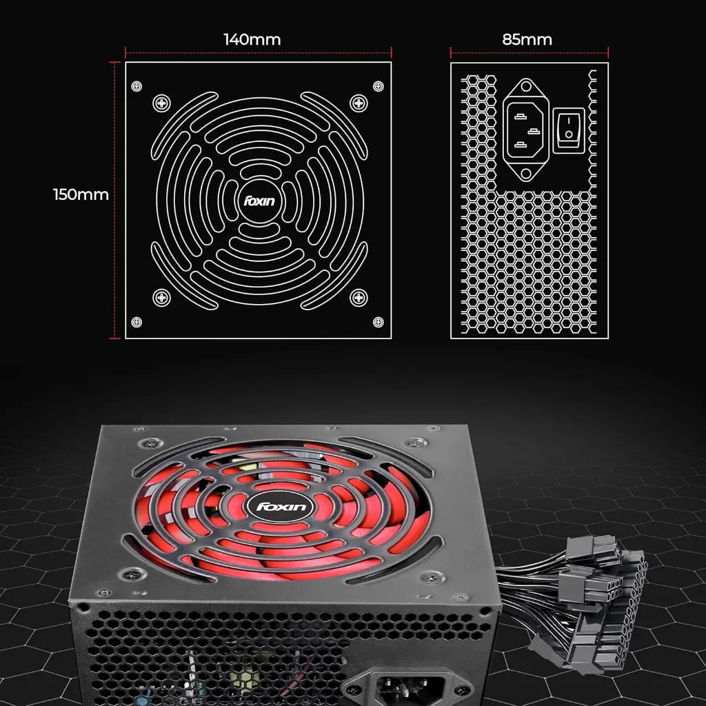 Foxin Vortex FPS-800S 350W ATX Power Supply Unit with 120mm Low-Noise Cooling Fan