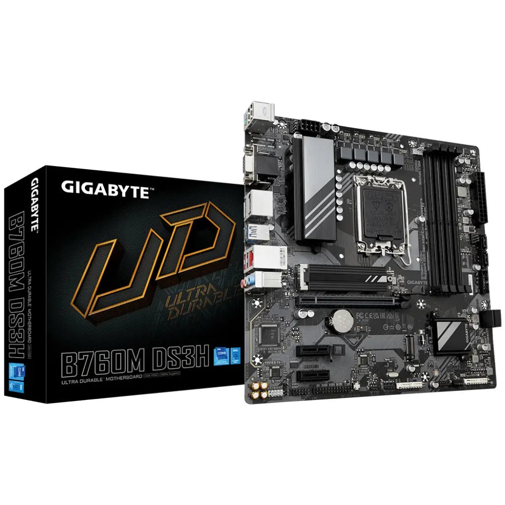 Gigabyte B760M DS3H Intel B760 LGA1700 DDR4 Micro-ATX Motherboard for 12th/13th/14th Gen Intel Core Processors