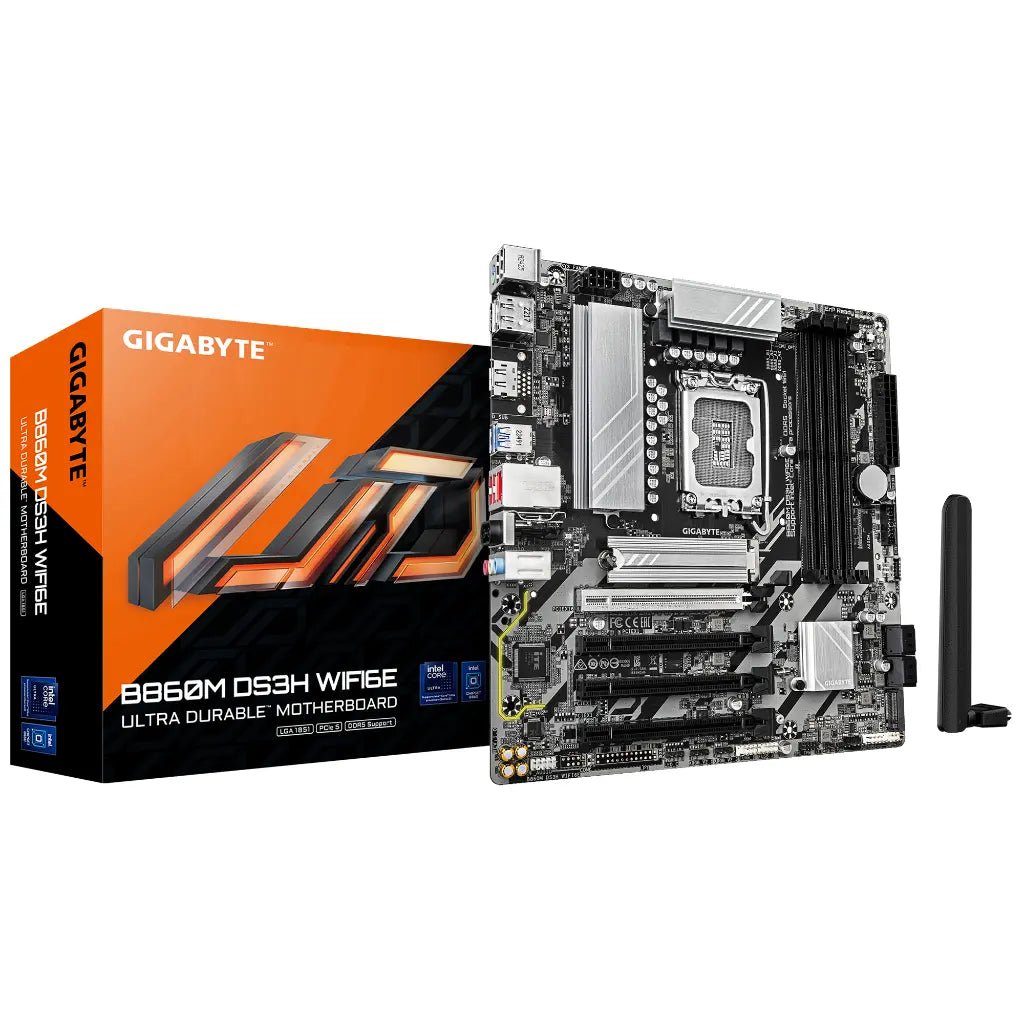 Gigabyte B860M DS3H WIFI 6E Intel B860 LGA1851 DDR5 Micro-ATX Motherboard for Intel Core Processors