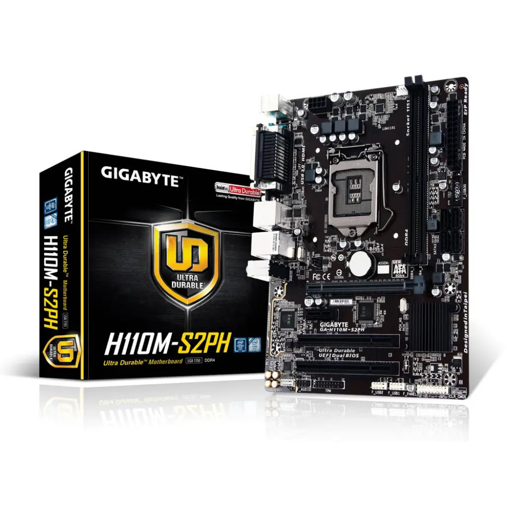 Gigabyte GA-H110M-S2PH Intel H110 LGA1151 Socket DDR4 Micro-ATX Motherboard for 6th/7th Gen Intel Core Processors