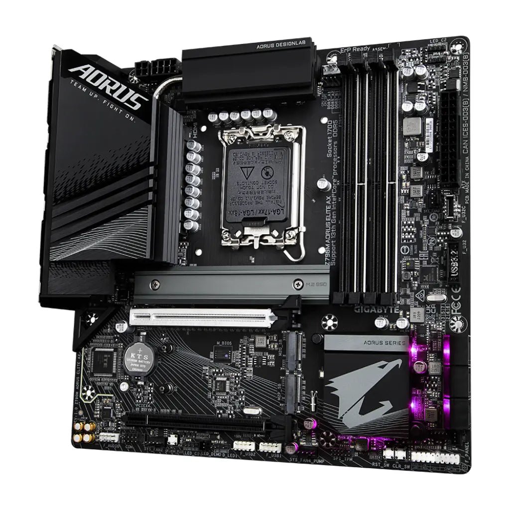 Gigabyte Z790M AORUS ELITE AX Wi-Fi 6E Intel Z790 LGA1700 DDR5 Micro-ATX Gaming Motherboard
