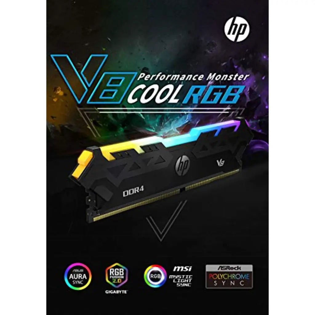 HP V8 8GB DDR4 3600MHz CL18 RGB Gaming Desktop Memory Module