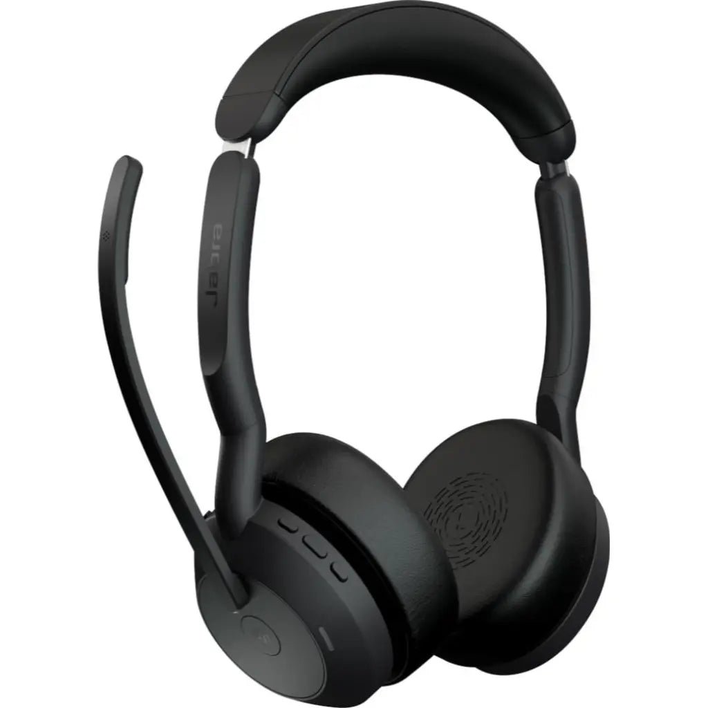 Jabra Evolve2 55 MS Stereo Wireless Bluetooth Headset with Active Noise Cancellation and USB-C Adapter