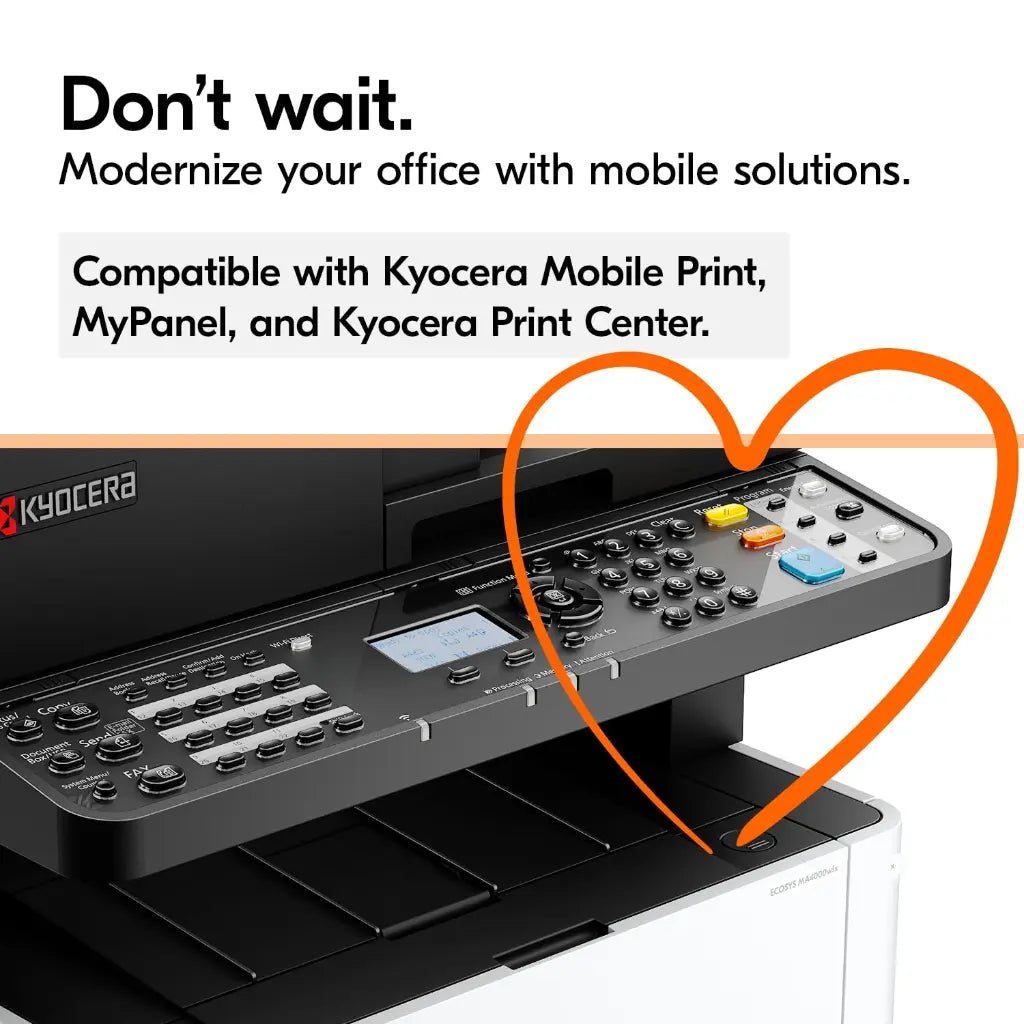 Kyocera ECOSYS MA4000X 42ppm Monochrome Laser Multifunction Printer with Duplex Printing and Network Connectivity