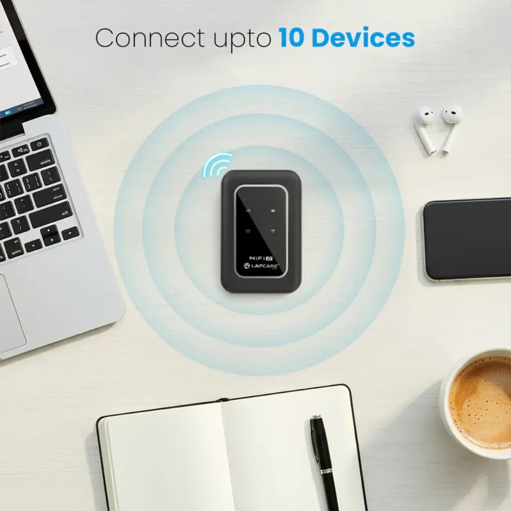 Lapcare 4G LTE Dual-Band WiFi Hotspot Dongle with 3000mAh Battery - 150Mbps
