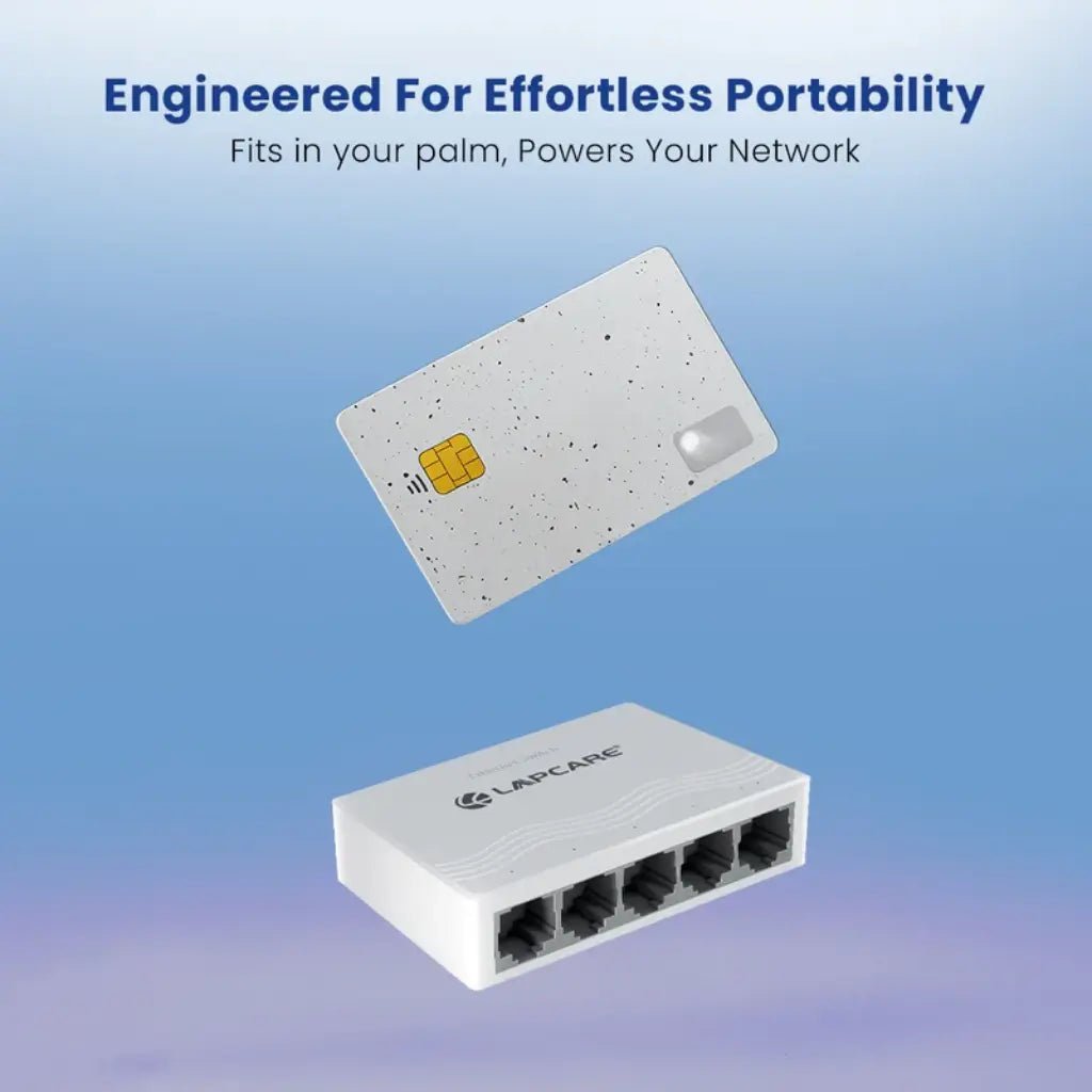 Lapcare Laplink 5-Port Gigabit Desktop Ethernet Switch - Compact White Design