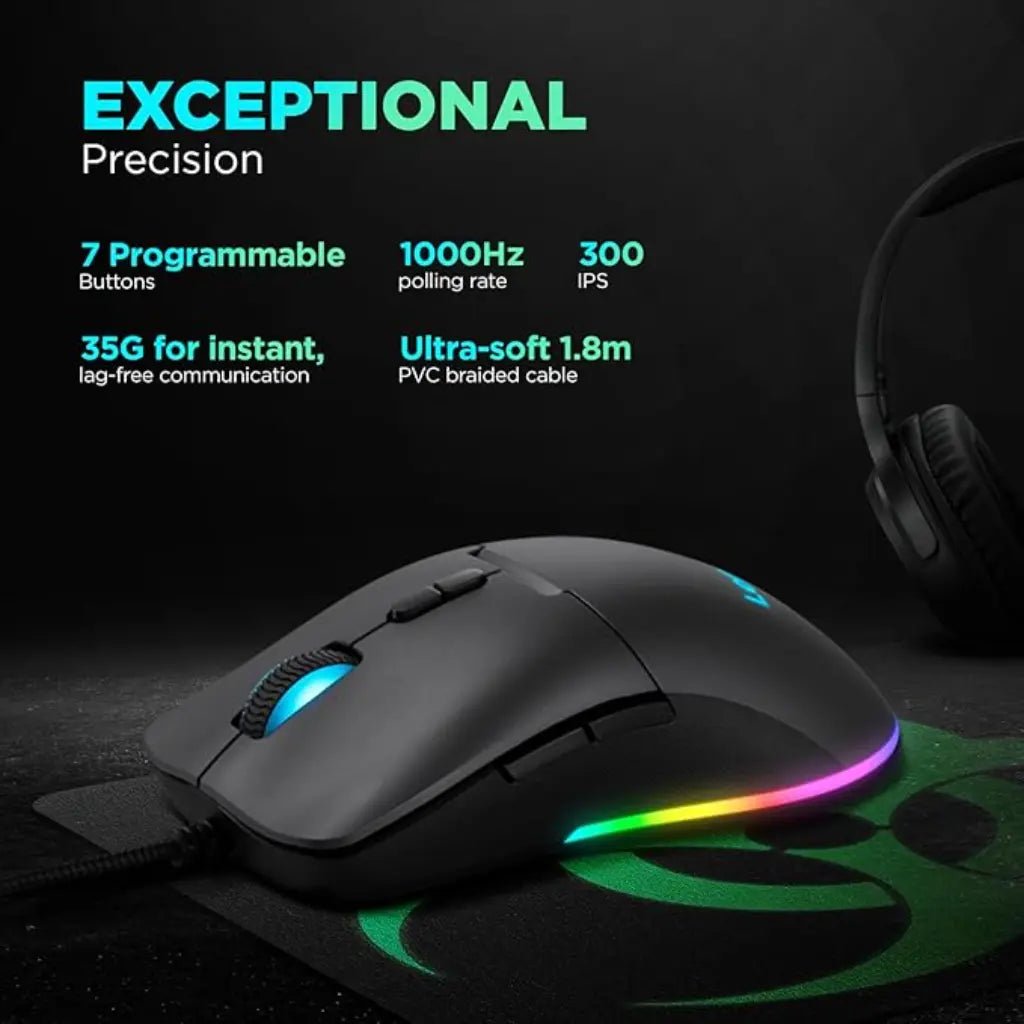 Lenovo M210 8000 DPI RGB Backlit Wired USB Gaming Mouse