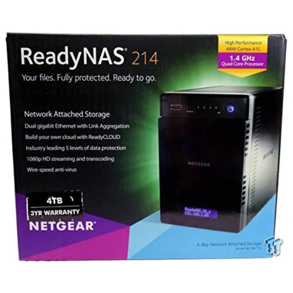 Netgear ReadyNAS RN214 4-Bay Diskless Desktop Network Attached Storage for Personal Cloud