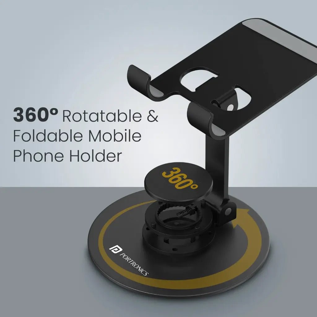Portronics Mobot 4 POR 2637 Universal 360-Degree Rotatable Desktop Mobile Phone Holder Stand