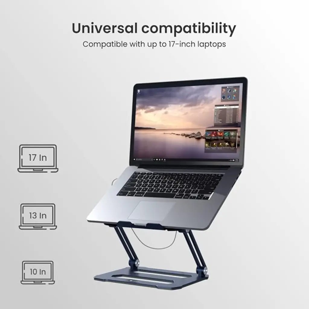 Portronics My Buddy K10 Adjustable Laptop Stand with Integrated Cooling Fan and Ergonomic Design