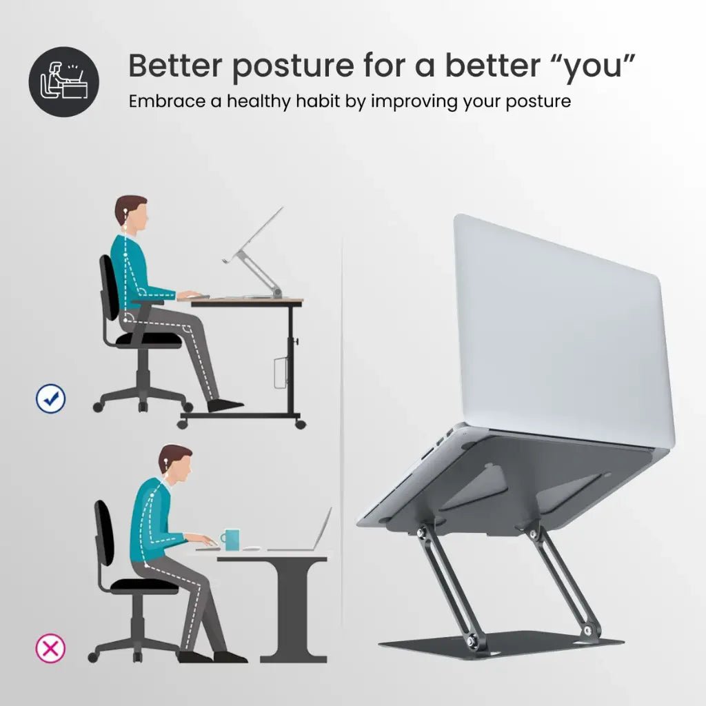 Portronics My Buddy K7 Adjustable Ergonomic Laptop Stand for Laptops up to 17 Inches