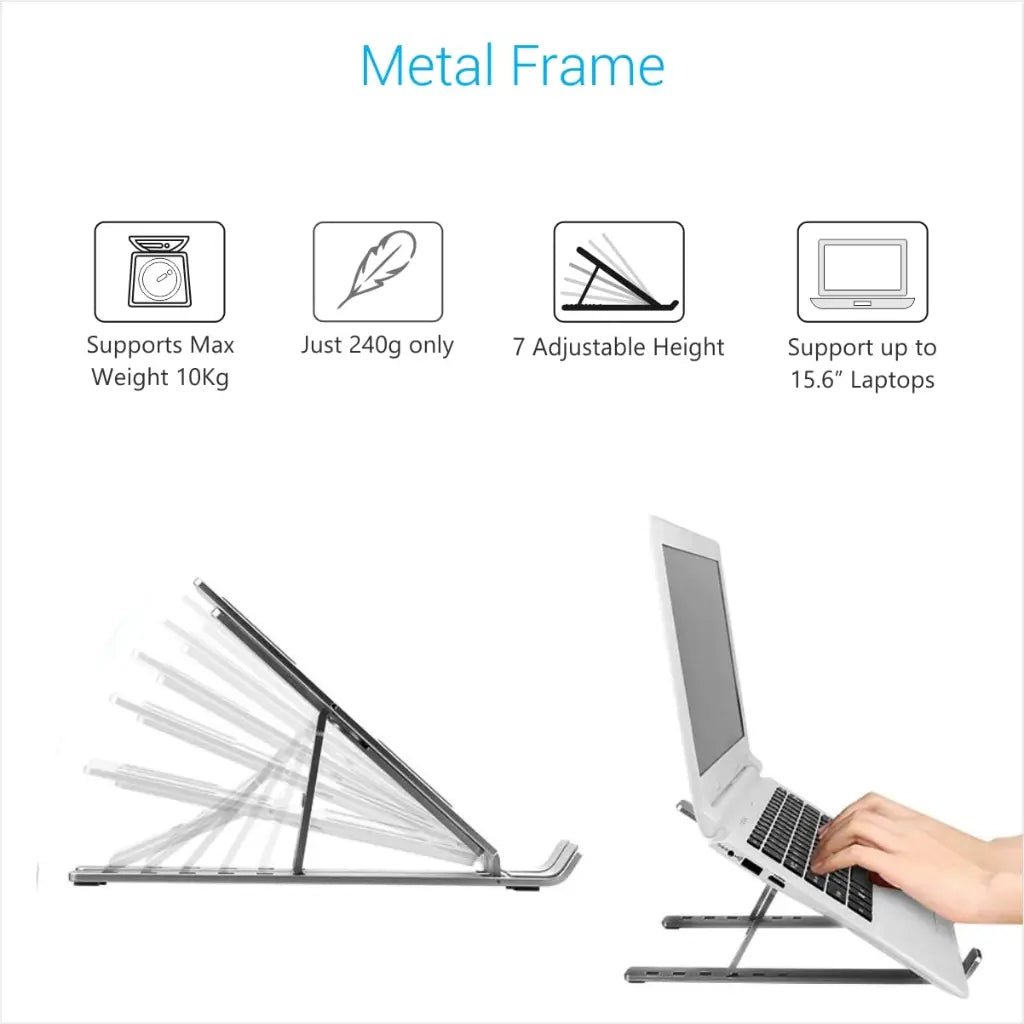 Portronics My Buddy K POR 421 Ergonomic Adjustable Aluminum Laptop Stand for Desk