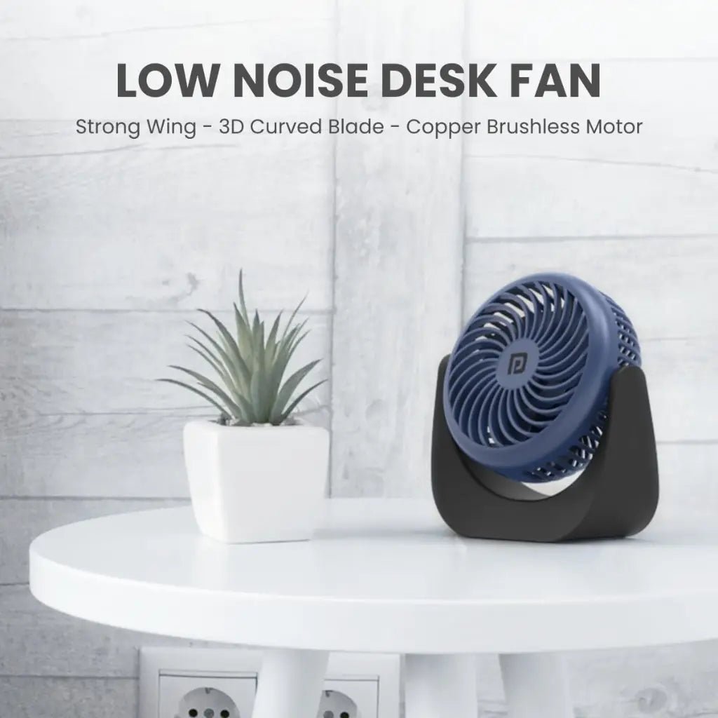 Portronics 360-Degree Rotatable Portable Rechargeable Fan with 3 Speed Modes
