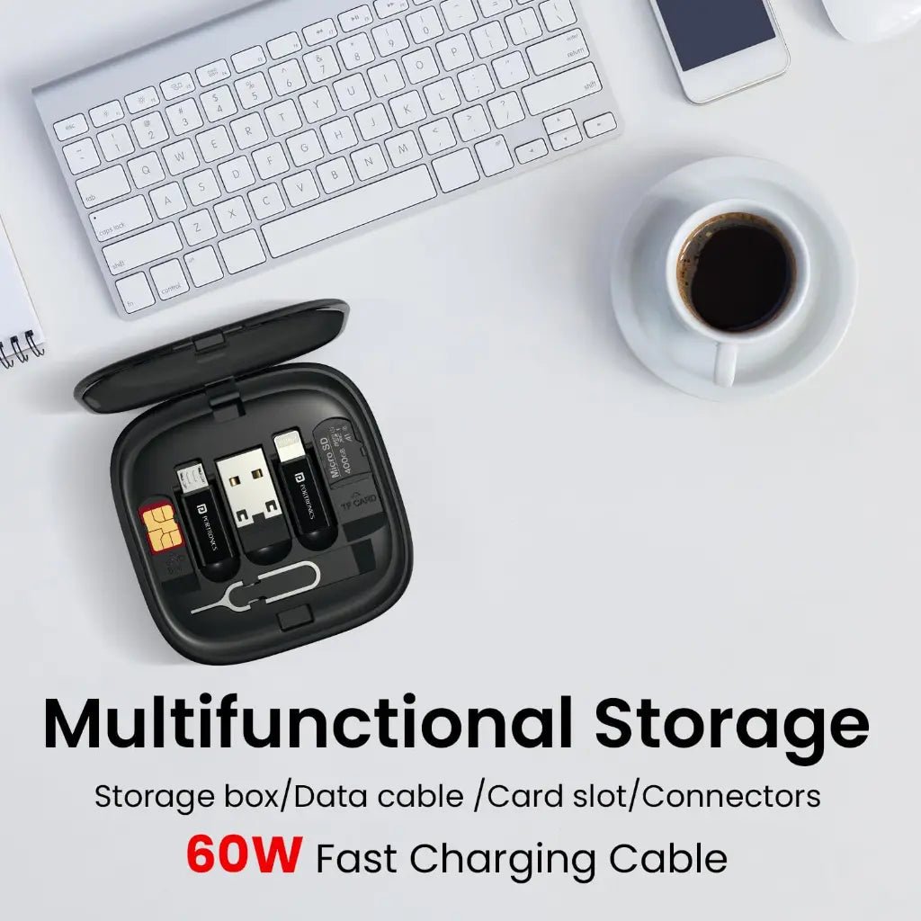 Portronics SnapCase 2 (POR 2887) All-in-One Multipurpose Cable and Card Storage Organizer Kit