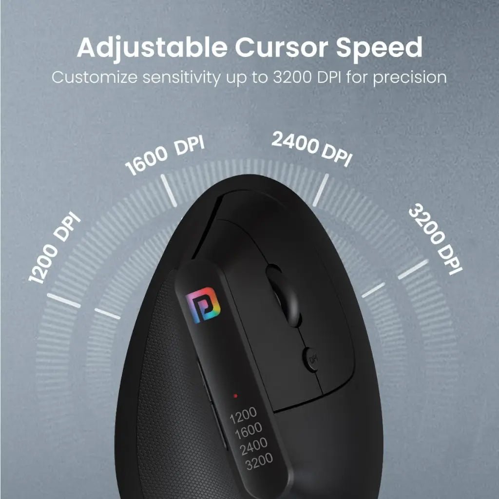Portronics Toad Ergo POR 1808 Vertical Wireless Ergonomic Mouse with 1200 DPI Optical Sensor
