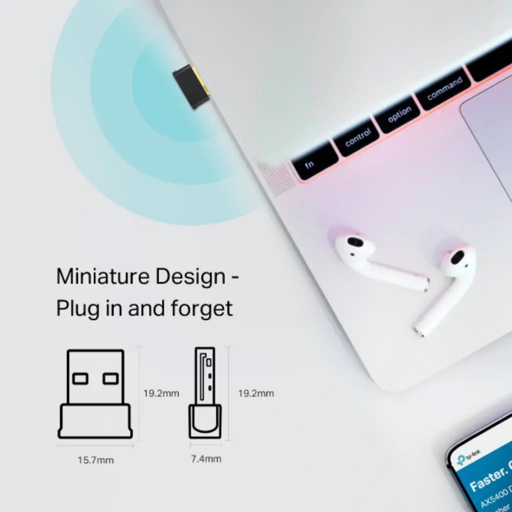 TP-Link Archer T2UB Nano AC600 Dual Band Wi-Fi & Bluetooth 4.2 USB Adapter - Compact Wireless Network Receiver