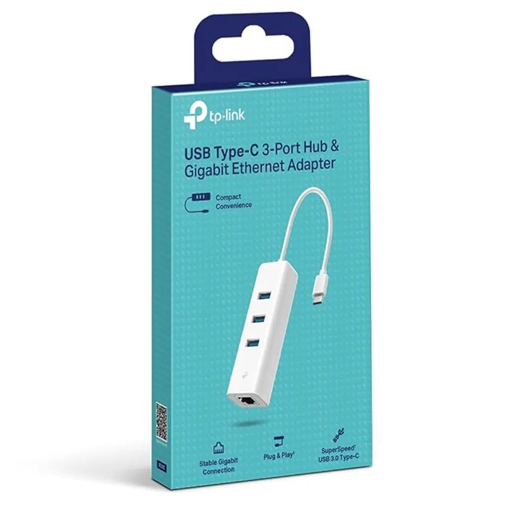 TP-Link UE330C USB Type-C to 3-Port USB 3.0 Hub with Gigabit Ethernet Adapter