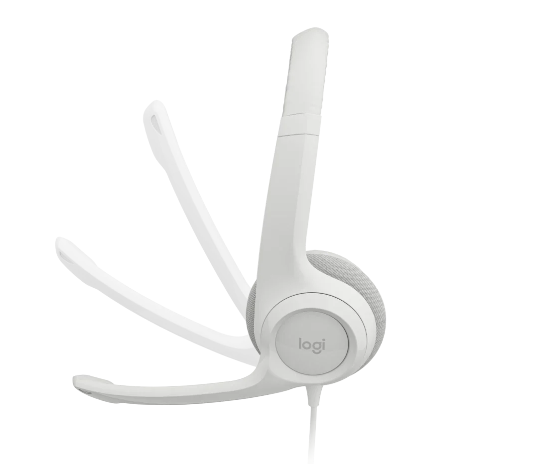 Logitech H390 USB Wired Headset with Noise-Cancelling Microphone and In-Line Controls - Off White