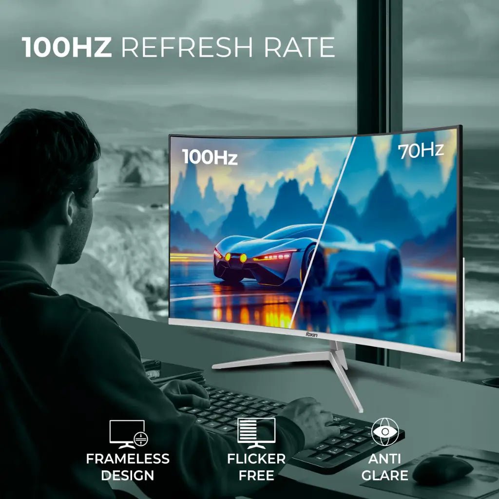 Foxin Elite Pro 24-Inch 100Hz Full HD 1080p Curved LED Gaming Monitor