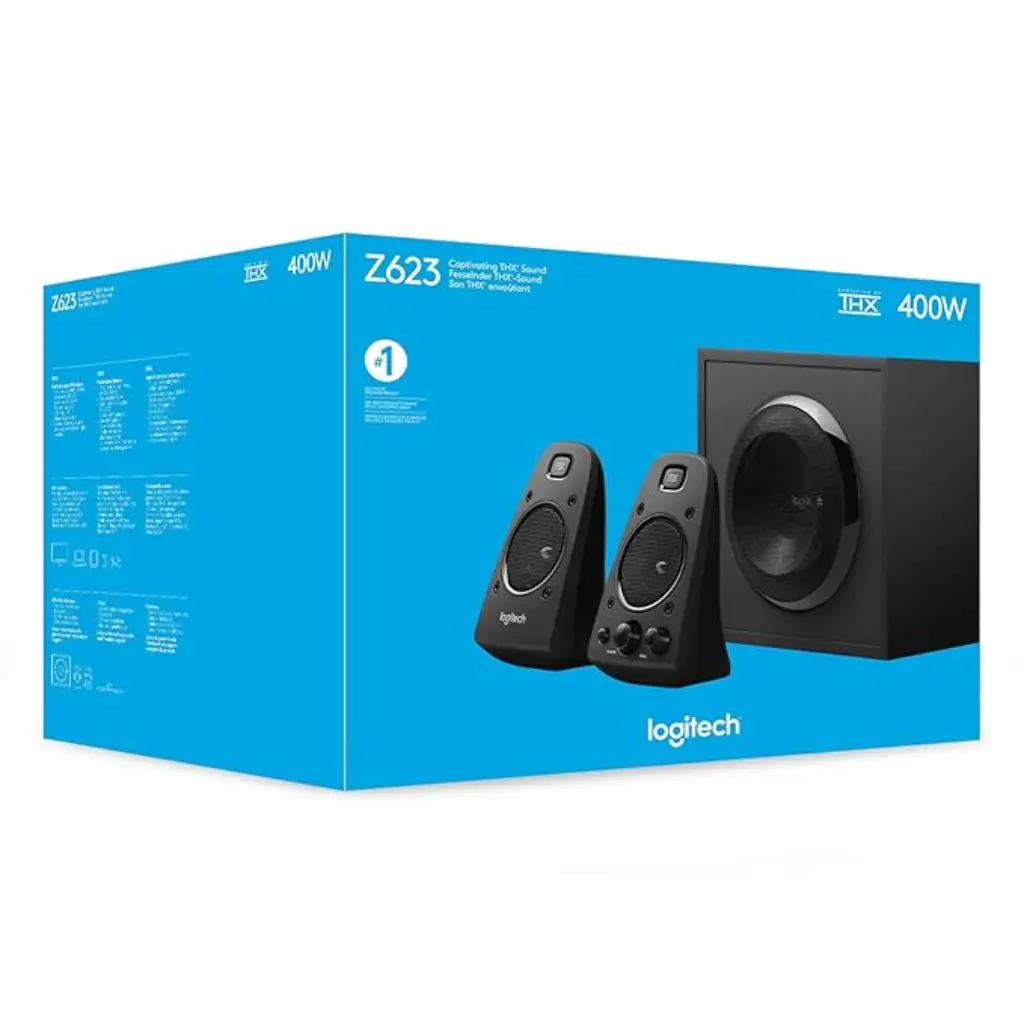 Logitech Z623 400-Watt THX-Certified 2.1 Channel Computer Speaker System with 3.5mm and RCA Inputs