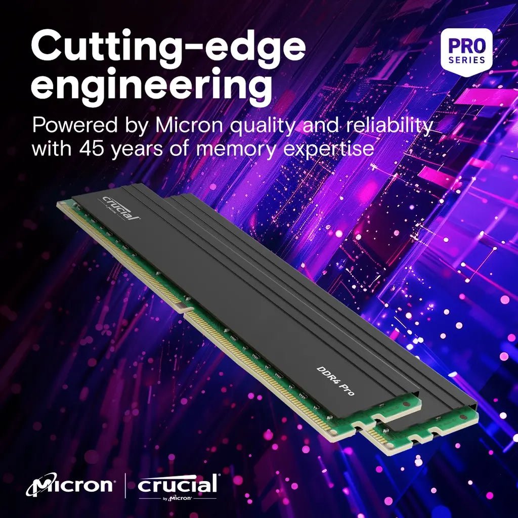 Crucial Pro 64GB (2x32GB) DDR4 3200MHz UDIMM Desktop Gaming Memory Kit