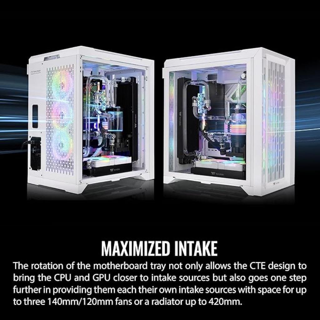 Thermaltake CTE C700 ARGB Snow Mid Tower Computer Case - High Airflow ATX Chassis