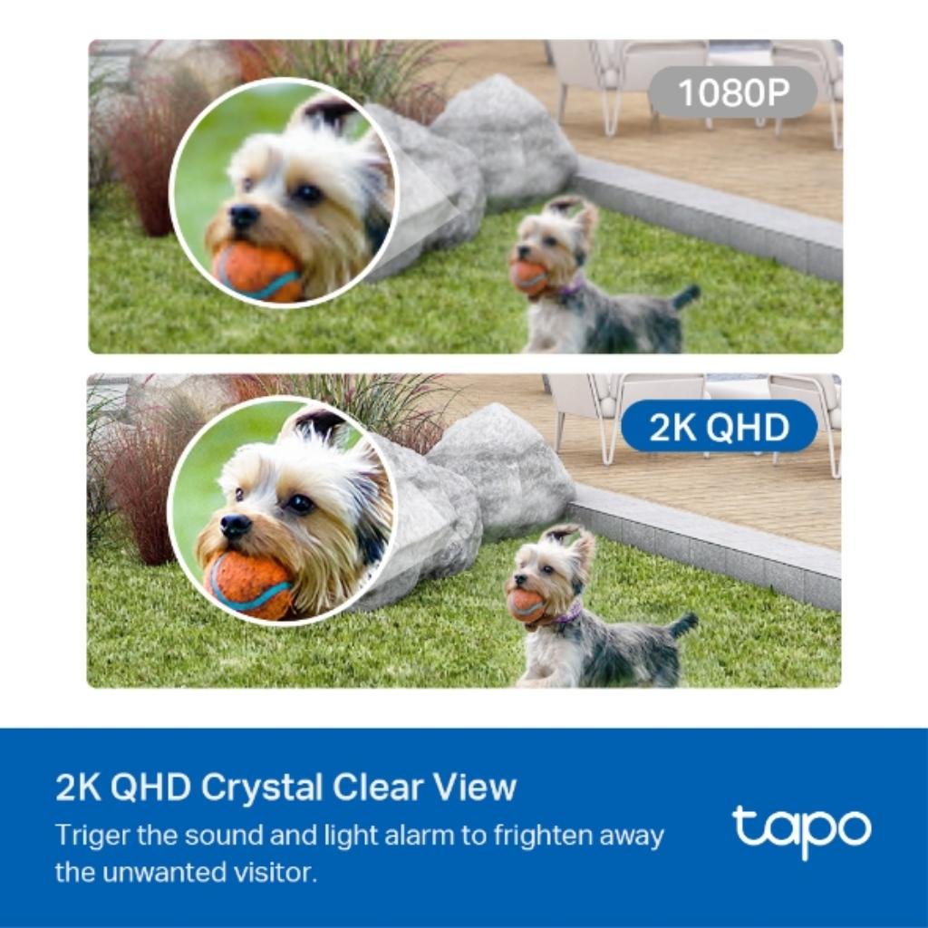 TP-Link Tapo C420-S1 Smart 2K QHD Wire-Free Wi-Fi Security Camera with IP65 Weatherproofing and Color Night Vision