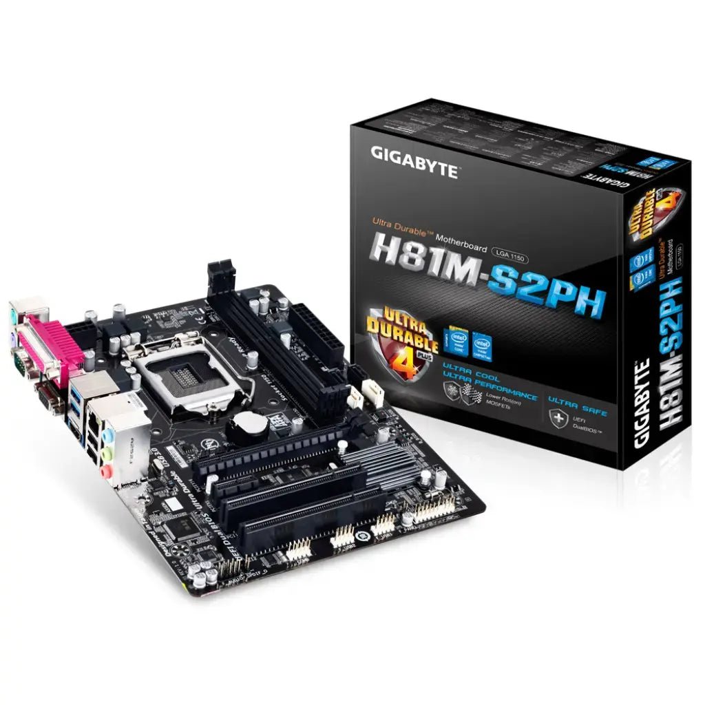 Gigabyte GA-H81M-S2PH Intel H81 LGA1150 Socket DDR3 Micro-ATX Motherboard - High Performance Desktop Mainboard