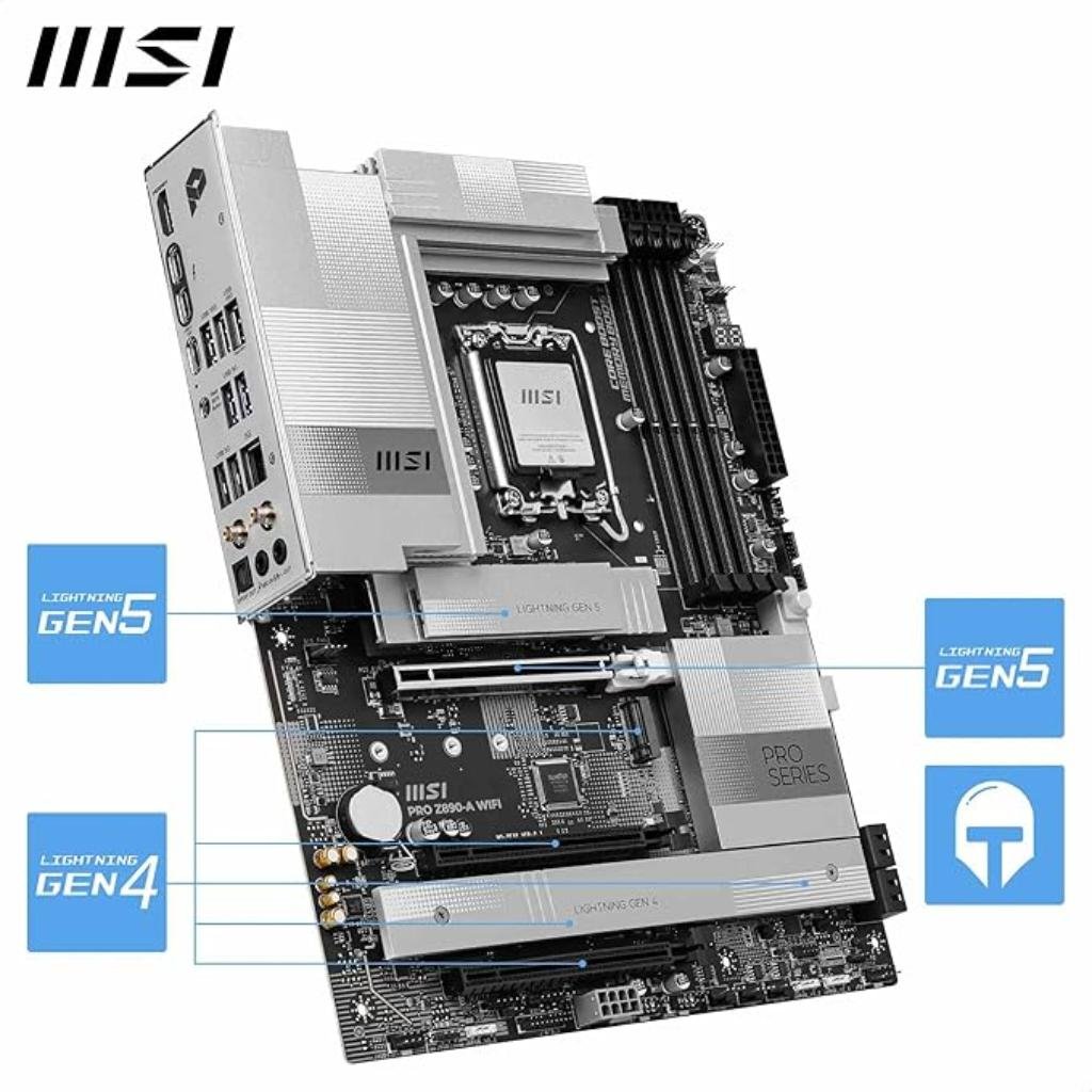 MSI PRO Z890-A WIFI Intel LGA 1851 DDR5 Full-ATX Motherboard with WiFi 7