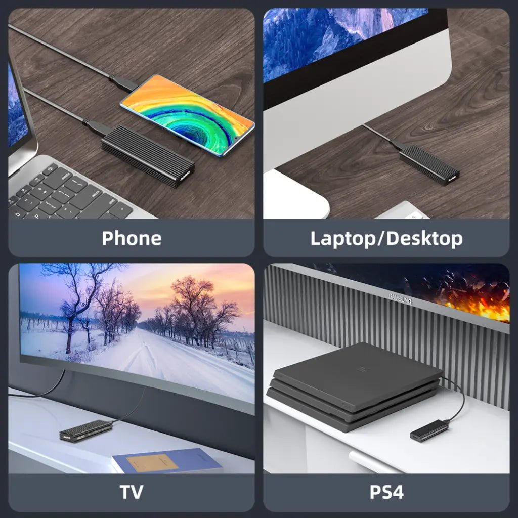 MAIWO K1687P2 USB 3.2 Gen2 Type-C 10Gbps Dual Protocol M.2 NVMe and SATA SSD Enclosure