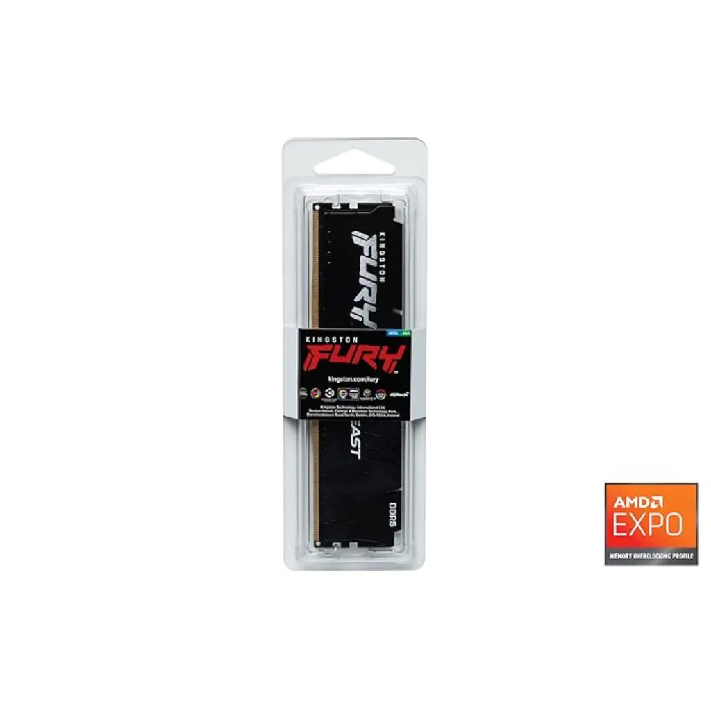 Kingston FURY Beast 16GB (1x16GB) DDR5 5200MHz CL36 UDIMM Desktop Gaming Memory Module