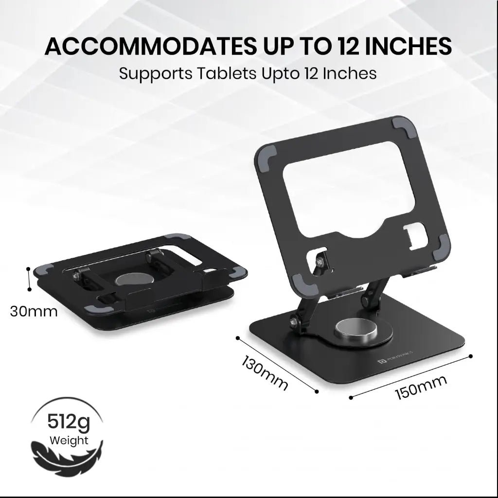 Portronics My Buddy A1 360-Degree Rotating Metal Stand for Tablets and Smartphones