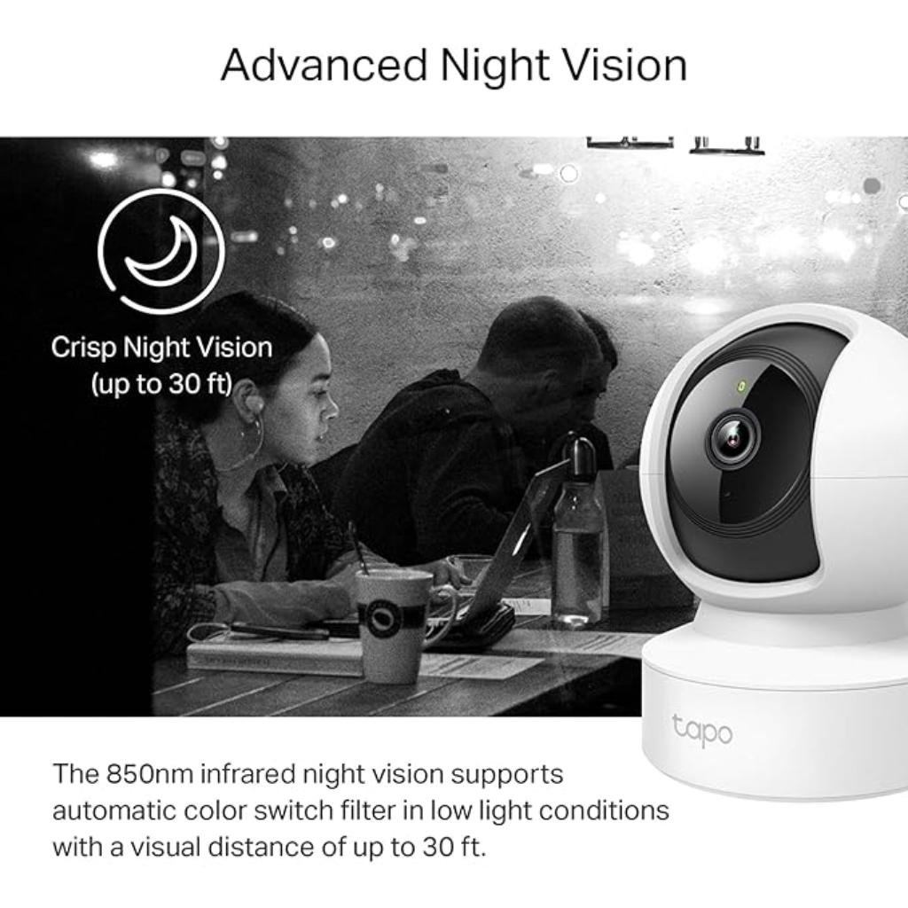 TP-Link Tapo C212 Pan/Tilt 2K 3MP Indoor Wi-Fi Security Camera with Motion Tracking and Night Vision