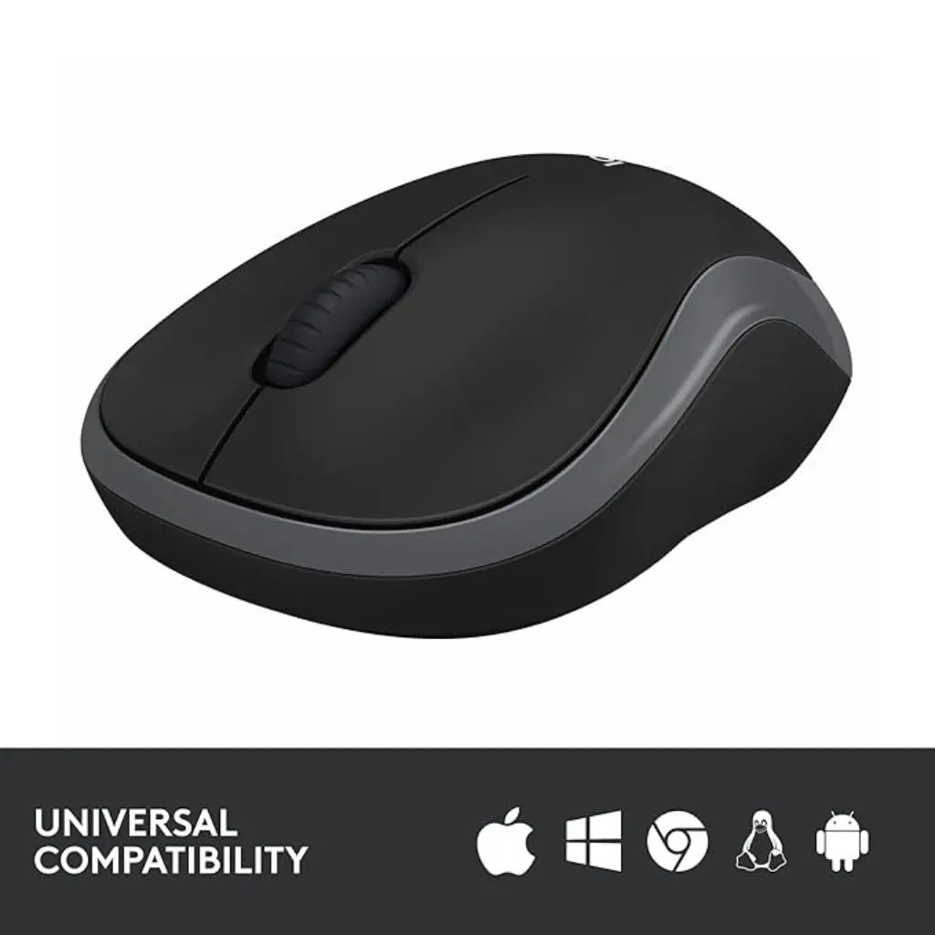 Logitech M186 2.4GHz Wireless Optical Mouse with USB Nano Receiver - Compact and Ergonomic