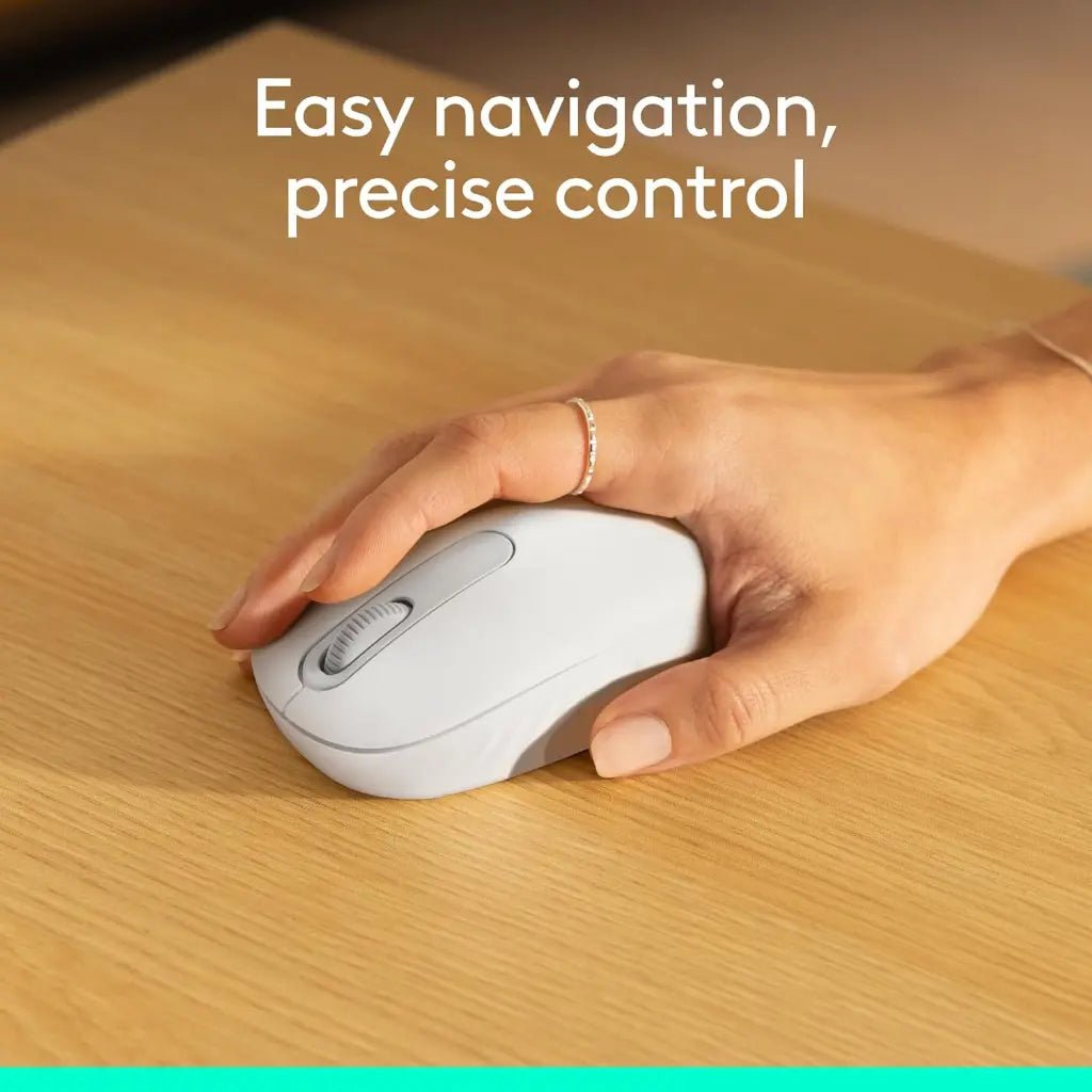 Logitech M196 Bluetooth Wireless Optical Mouse - Off White - Compact Ergonomic Design